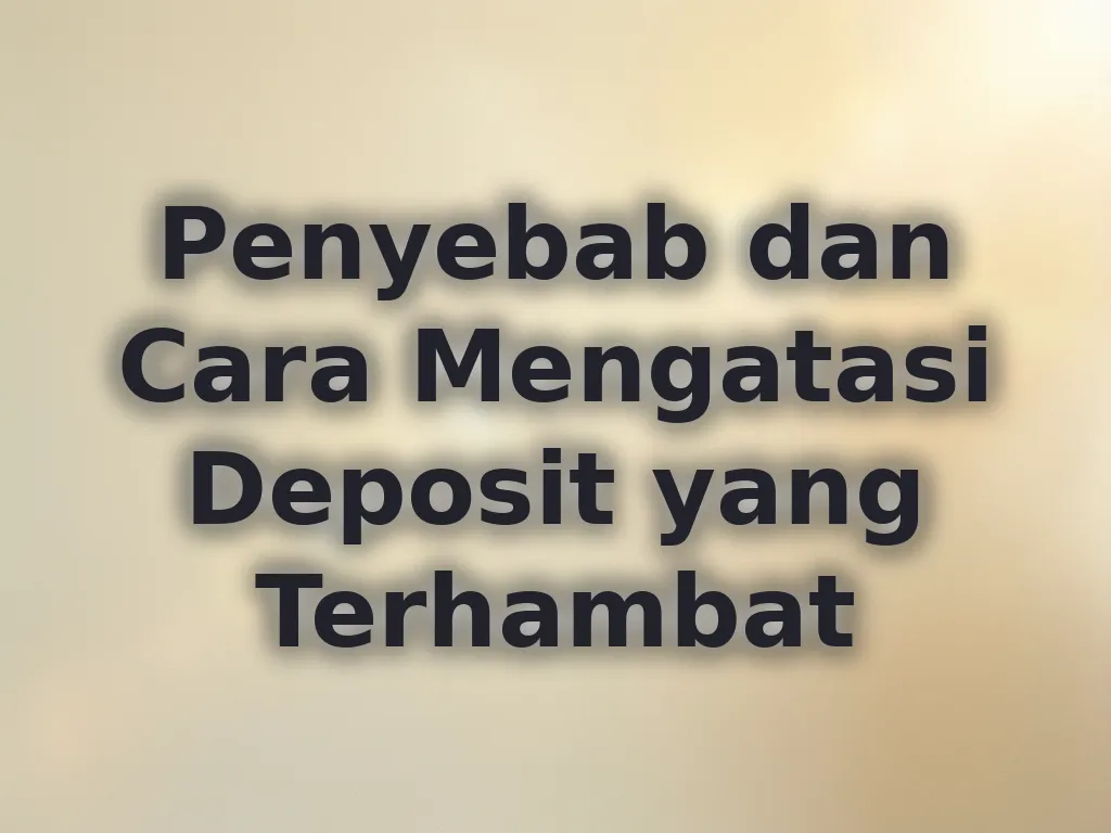 Penyebab dan Cara Mengatasi Deposit yang Terhambat